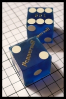 Dice : Dice - Casino Dice - Peppermill Blue Frosted with Gold Logo - SK Collection buy Nov 2010